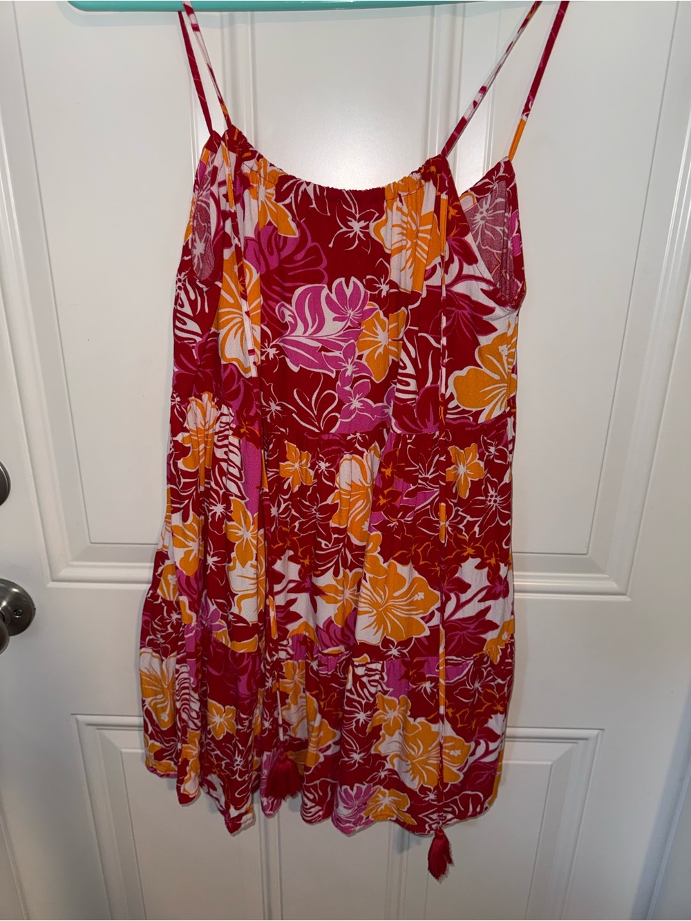Roxy Floral Mini Dress Skirt - Red, Pink, Yellow